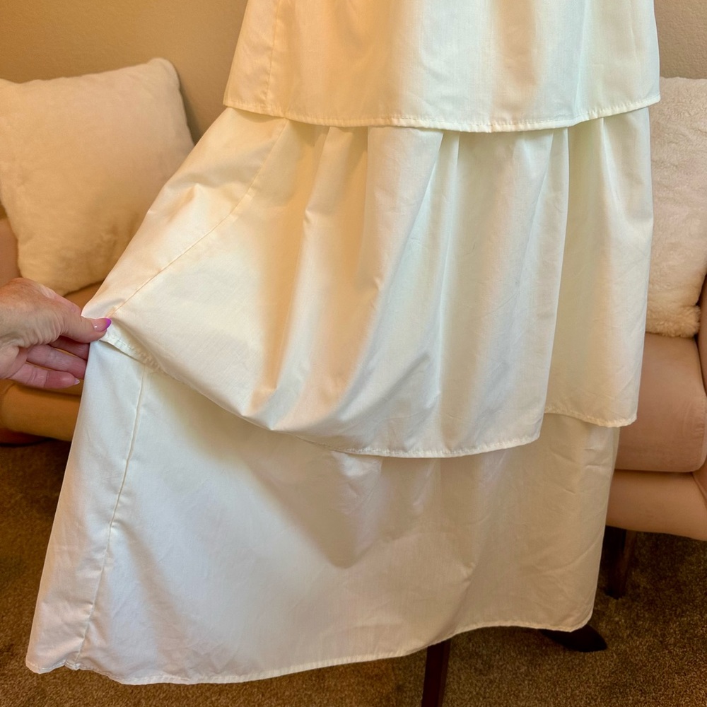 Revolve Corset Dress Tiered Ruffle Ivory Sleeveless Women’s S Milkmaid Romantic - Picture 4 of 12